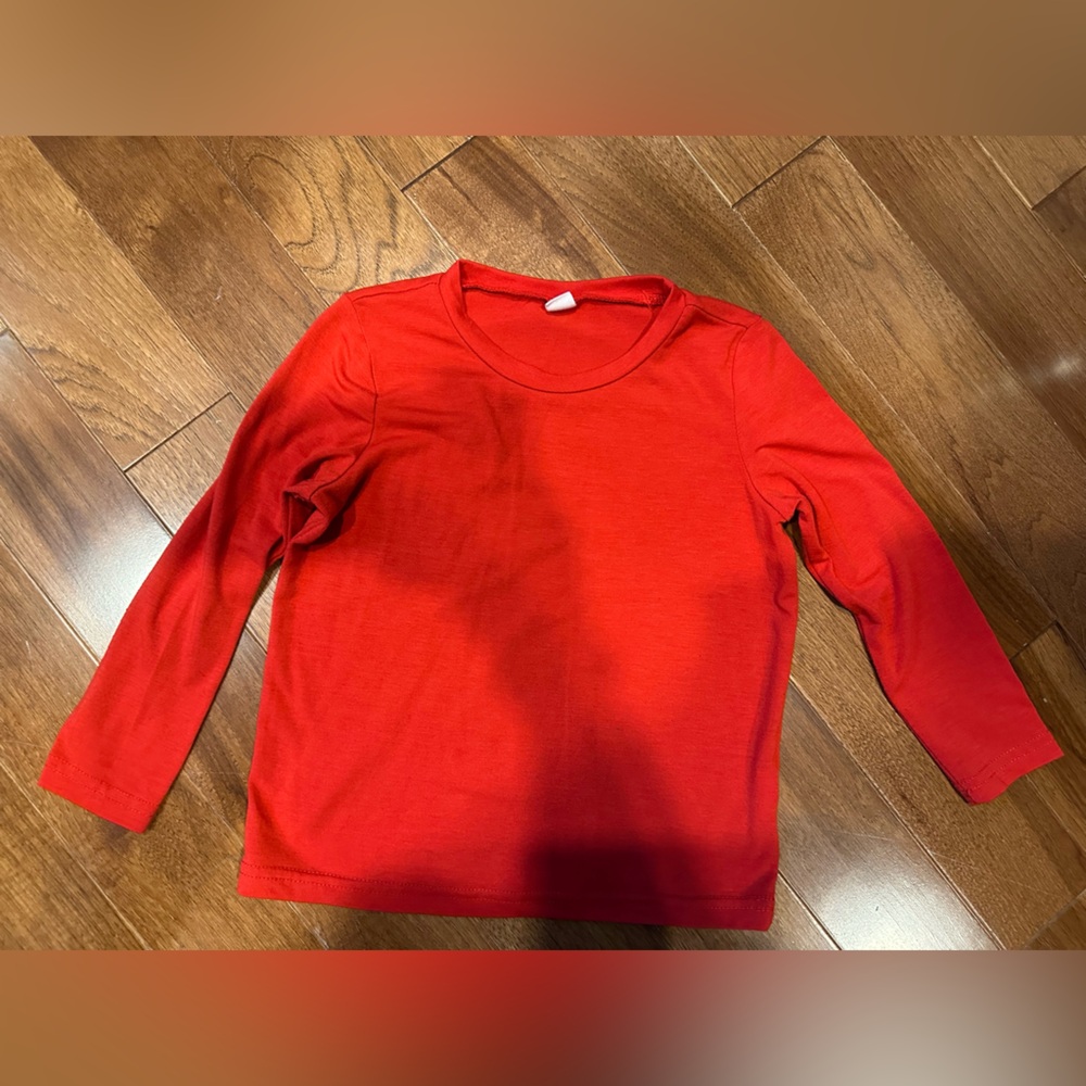 Classic Red Long Sleeve Kids Tee